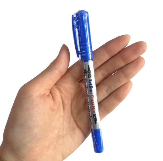 ปากกาเคมี ARTLINE EK-841T หัวปากกา 2 หัว ขนาด 0.4 - 1.0 มม. สีน้ำเงิน_1
